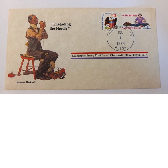 Norman Rockwell Collection 3 Stamped Envelopes - Picture 3 of 6